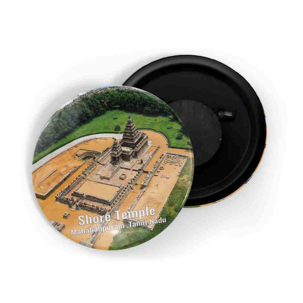 dhcrafts Fridge Magnet Multicolor Shore Temple D1 Tamil nadu Tourist Place Glossy Finish Design Pack of 1 (58mm)